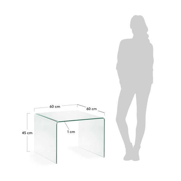 Steklena stranska mizica 60x60 cm Burano – Kave Home-image-3