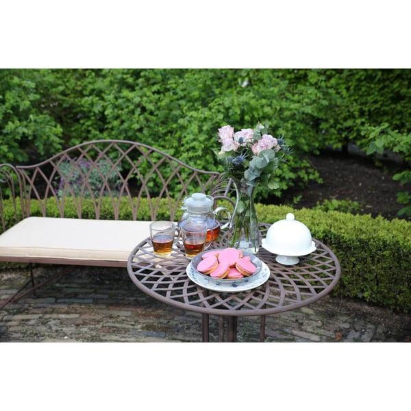 Rjava kovinska vrtna klop - Esschert Design-image-4