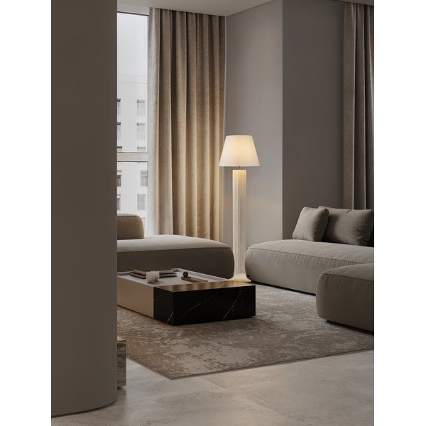 Bela/kremno bela lončena stoječa svetilka (višina 150 cm) Bacoo – Nova Luce-image-1
