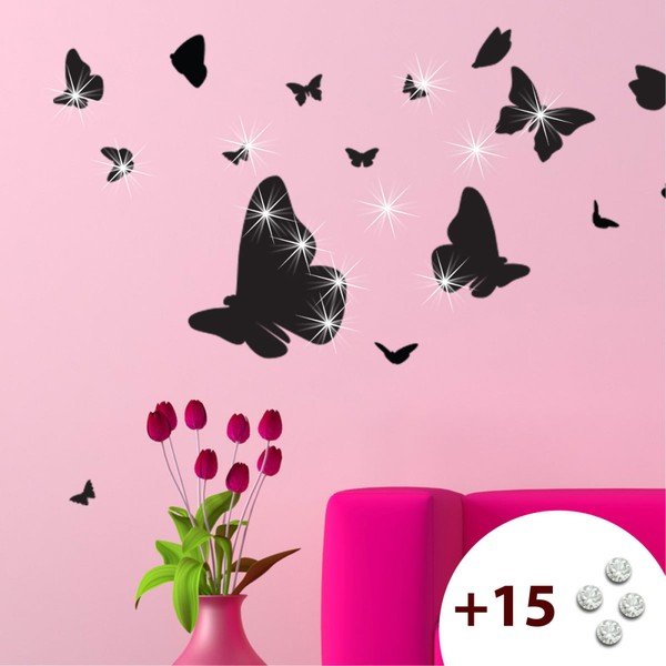 Komplet nalepk in 15 kristalov Swarovski Ambiance Butterflies-image-1