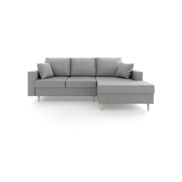 Siva raztegljiva sedežna garnitura s prostorom za shranjevanje Mazzini Sofas Aubrieta, desni kot-image-3