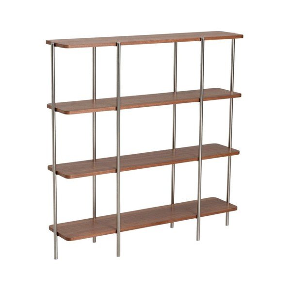 Regal v orehovem dekorju v temni naravni barvi 120x120x30 cm Lyllo – Ellos Home
