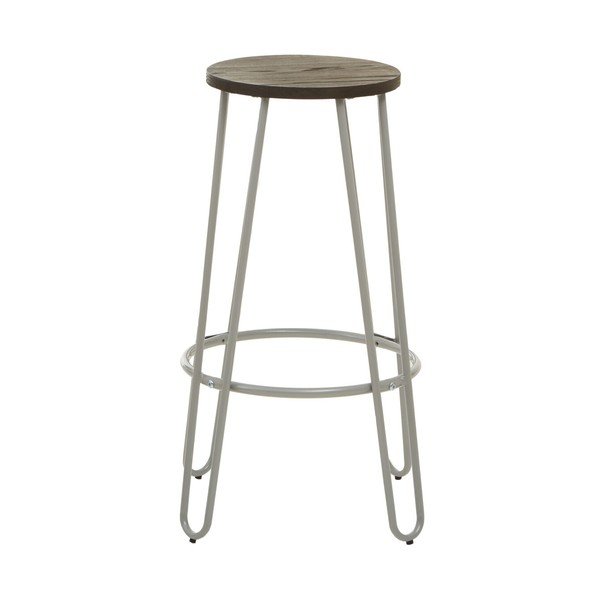 Siv/v temni naravni barvi barsko stol iz masivnega bresta (višina sedeža 75 cm) District – Premier Housewares-image-2