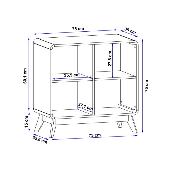 Regal v hrastovem dekorju v naravni barvi 75x75 cm Caitlin – Støraa-image-3