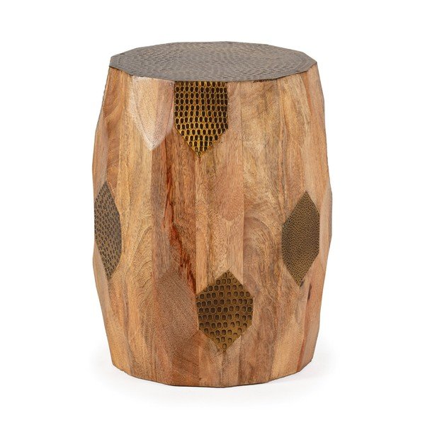 Okrogla stranska mizica iz masivnega manga ø 29 cm Fabia – MOME-image-1