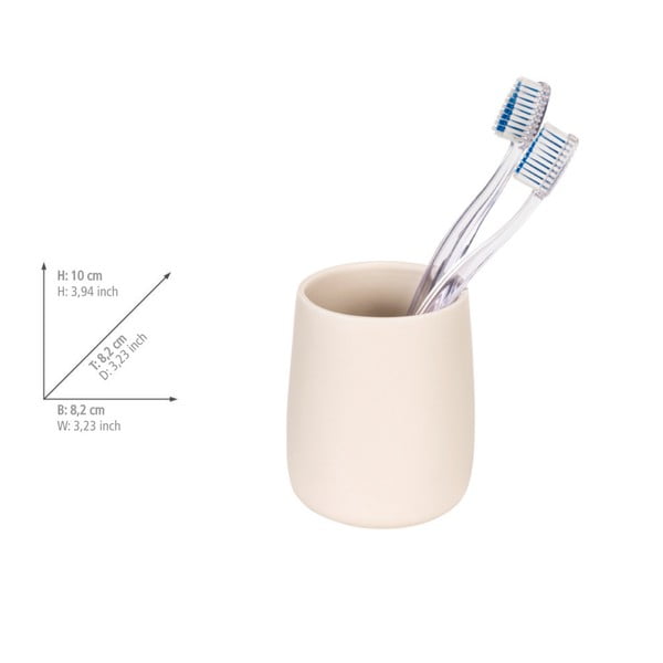 Kremno bel keramičen lonček za zobne ščetke Margo – Allstar-image-1