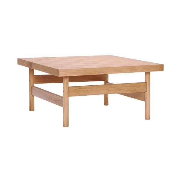 Klubska mizica z mizno ploščo v hrastovem dekorju v naravni barvi 82x82 cm Skak – Hübsch