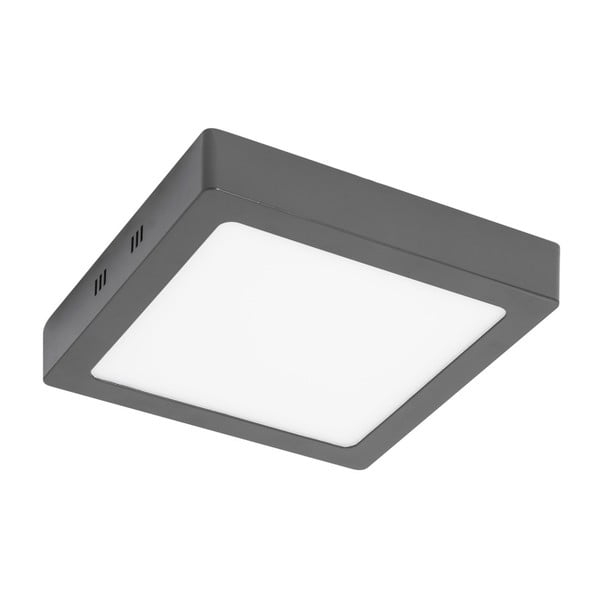 Siva kvadratna stropna svetilka SULION, 22,5 x 22,5 cm