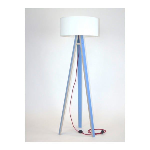 Modra talna svetilka z belim senčnikom in rdečim kablom Ragaba Wanda