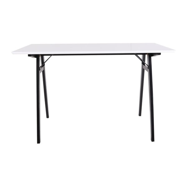Bela pisalna miza s črnimi nogami House Nordic Vojens Desk, dolžina 120 cm
