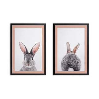 Komplet 2 okvirjev v črni barvi Madre Selva Rabbit, 30 x 40 cm