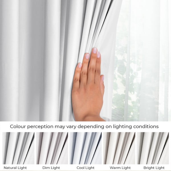 Bela žametna zavesa za delno zatemnitev 140x270 cm Eyelets – Restilo-image-4