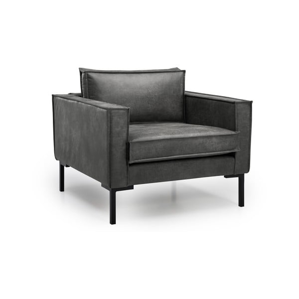 Temno siv fotelj iz umetnega usnja Scandic Rate