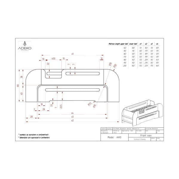 Otroška postelja z dodatnim ležiščem 80x200 cm AIKO – Adeko-image-4
