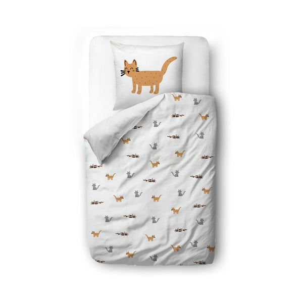 Posteljnina za otroško posteljico iz bombažnega satena 100x130 cm Cats – Butter Kings