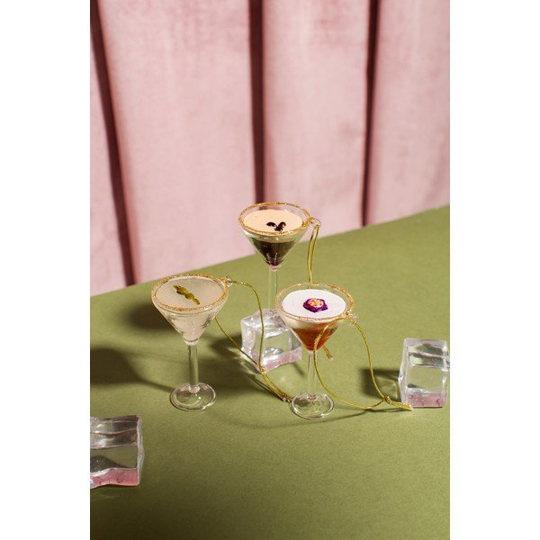 Stekleni okraski za jelko v kompletu 3 ks 15,5 cm Martini Cocktail – Sass & Belle-image-2