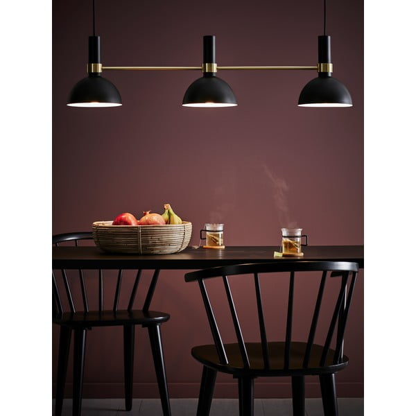 Črna trojna viseča svetilka Markslöjd Larry Black Gold-image-1
