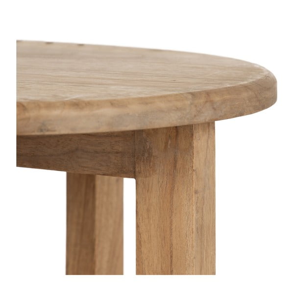 Okrogla stranska mizica iz masivne indijske lipovke ø 40 cm Dala – Ixia-image-3