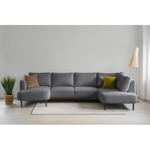 Temno siva kotna sedežna garnitura (desni kot/v obliki črke "U") Hero – Scandic-image-1