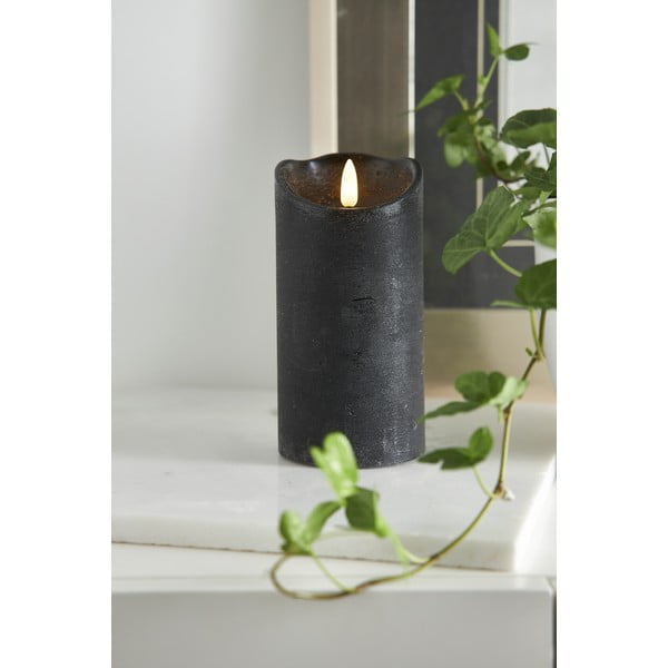 Sveča LED iz črnega voska Star Trading Flamme Rustic, višina 15 cm-image-2