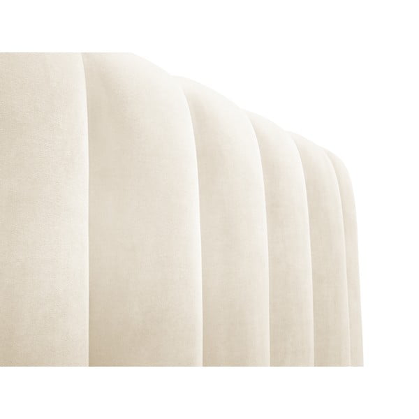 Bež oblazinjena zakonska postelja s prostorom za shranjevanje z letvenim dnom 160x200 cm Kelp - Micadoni Home-image-4