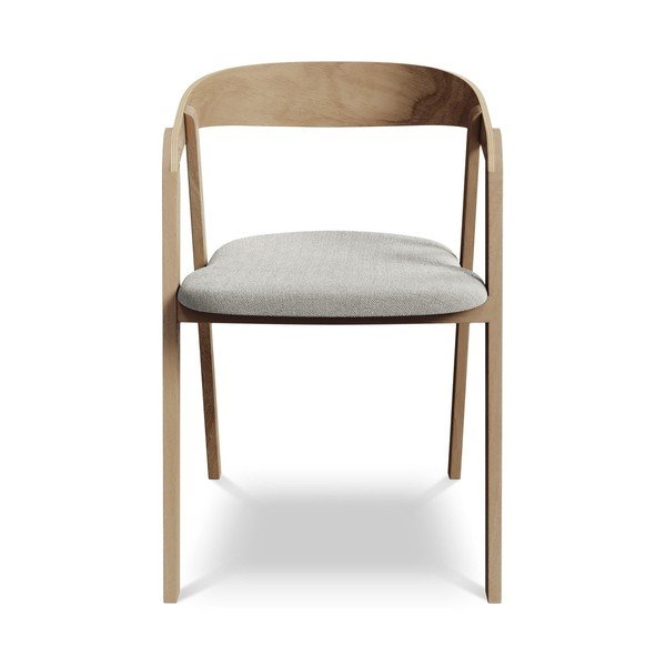 Svetlo siv jedilni stol iz masivnega lesa Erika – Makamii-image-1