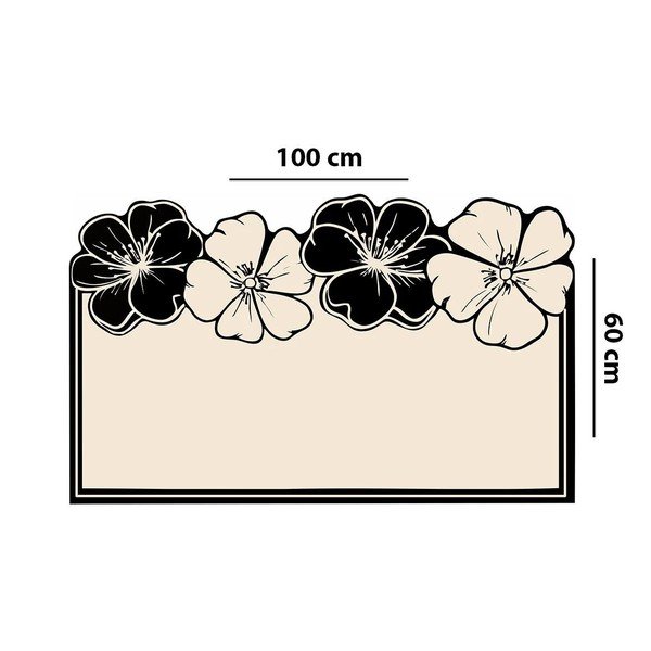 Črna/kremno bela kopalniška preproga 60x100 cm Morpho – Foutastic-image-3