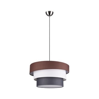 Sivo-rjava viseča svetilka s tekstilnim senčilom ø 45 cm Ibis – Trio