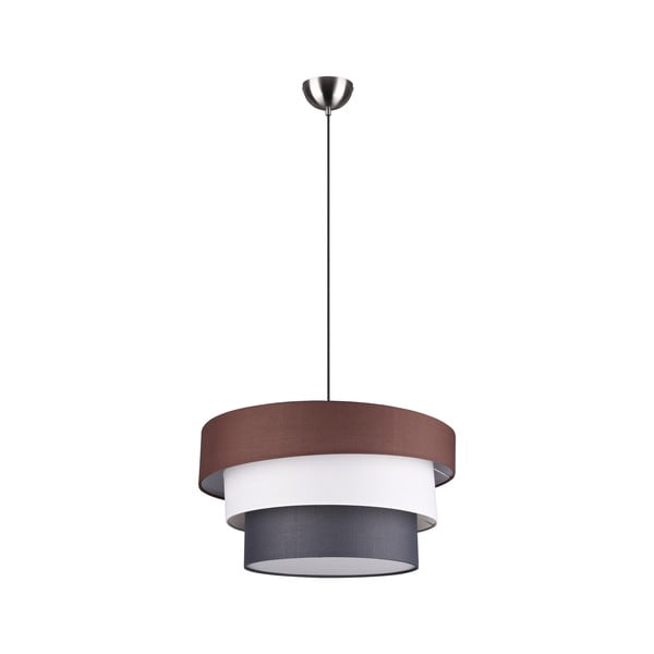 Sivo-rjava viseča svetilka s tekstilnim senčilom ø 45 cm Ibis – Trio