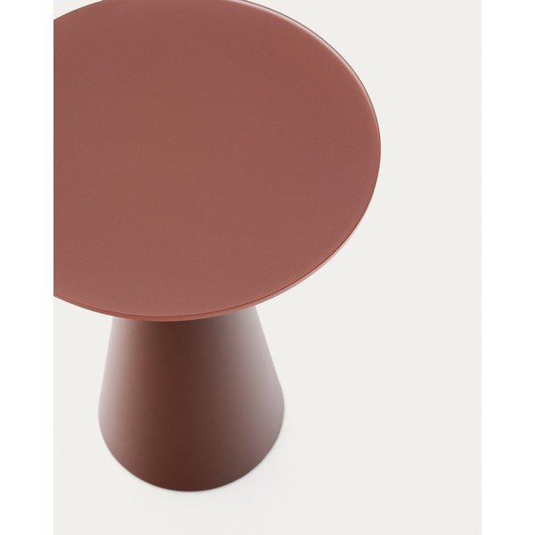 Okrogla stranska mizica s stekleno mizno ploščo ø 35 cm Wilshire – Kave Home-image-3