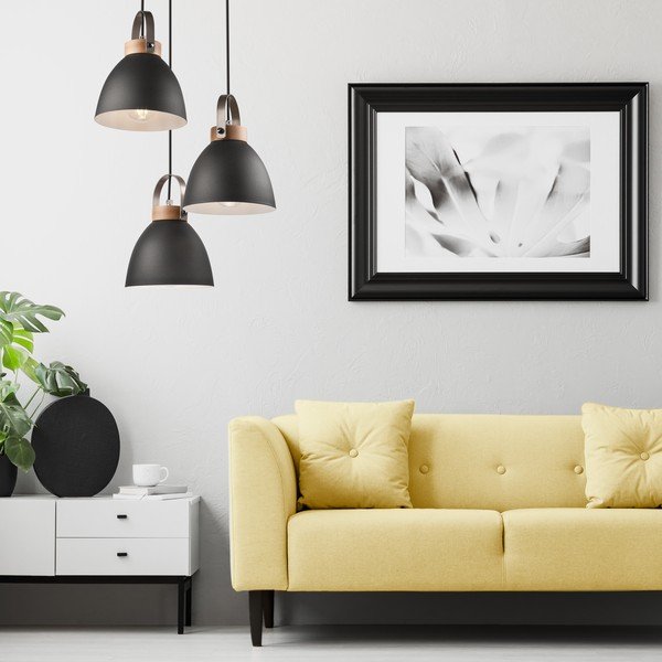 Črna viseča svetilka s kovinskim senčilom ø 37 cm Danielle – LAMKUR-image-2