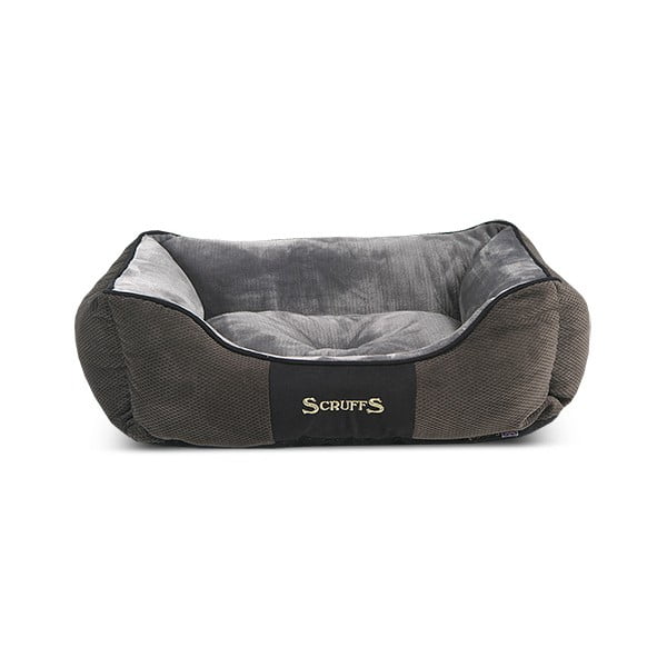 Temno siva plišasta postelja za pse 50x60 cm Scruffs Chester M – Plaček Pet Products