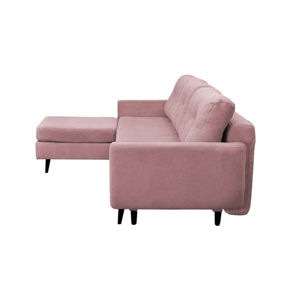 Svetlo roza kavč s črnimi nogami Mazzini Sofas Hortensia, levi kot-image-3