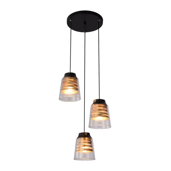 Črna viseča svetilka s steklenim senčnikom Fresno - Candellux Lighting-image-2