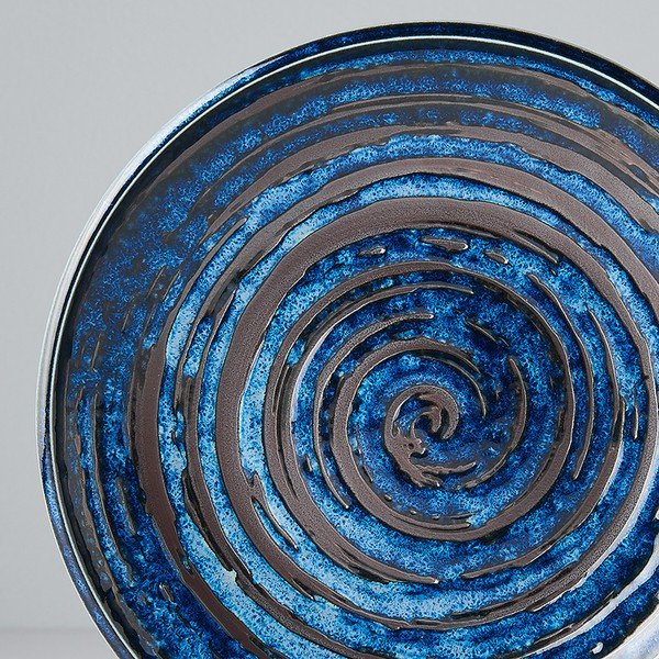 Moder keramičen krožnik MIJ Copper Swirl, ø 20 cm-image-2