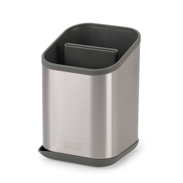 Odcejalnik posode za pribor iz nerjavečega jekla v sijajno srebrni barvi 11x11,5 cm Duo Steel – Joseph Joseph-image-4