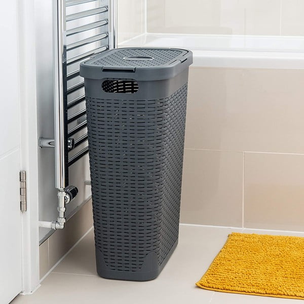 Koš za perilo Addis Rattan Effect Slim Hampe, 40 l-image-2