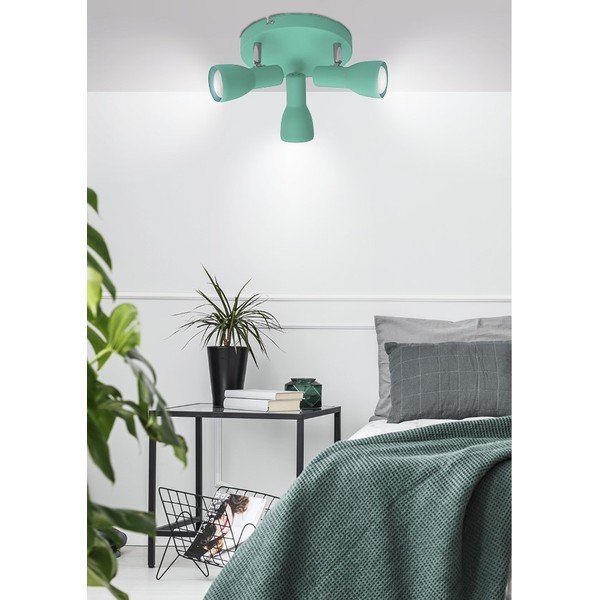Mint zelena stropna svetilka s kovinskim senčnikom 29x29 cm Picardo – Candellux Lighting-image-1