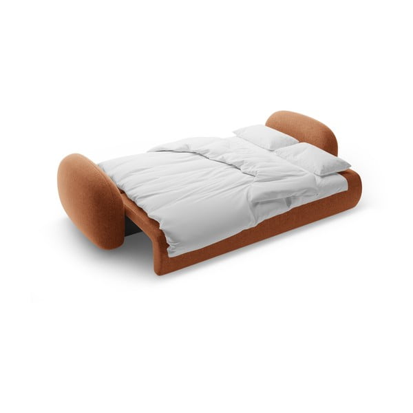 Opečnato oranžna raztegljiva/s prostorom za shranjevanje sedežna garnitura iz šenilje 262 cm Tonale – Cosmopolitan Design-image-4