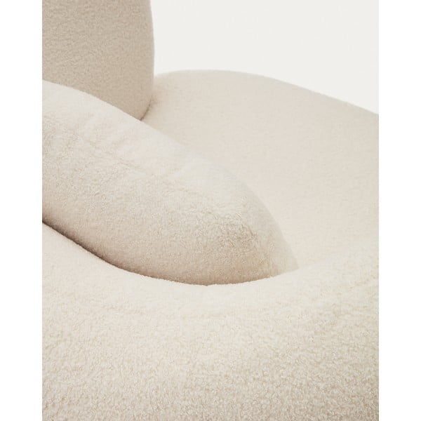 Kremno bel fotelj iz tkanine bouclé Martina – Kave Home-image-4