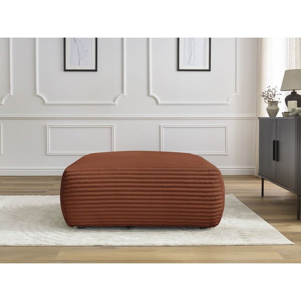 Opečnato oranžen tabure iz rebrastega žameta Lucien – Bobochic Paris-image-1