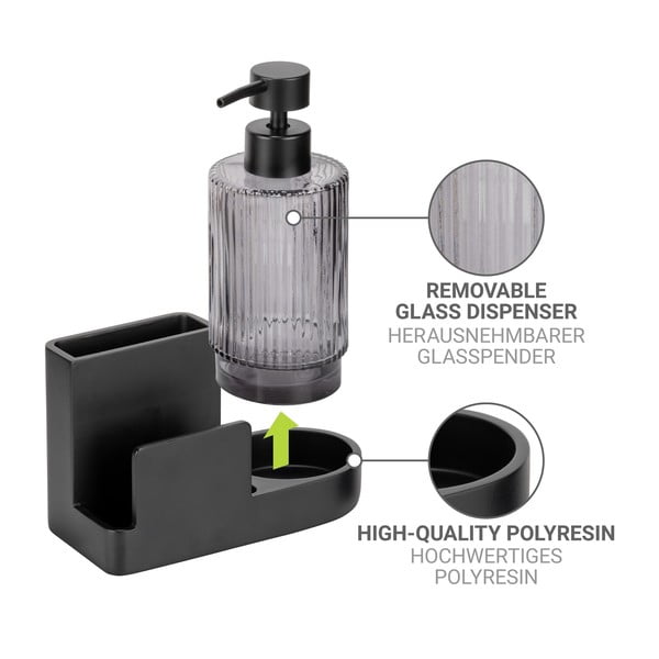 Črno držalo za detergent iz poliresina Pina – Wenko-image-3