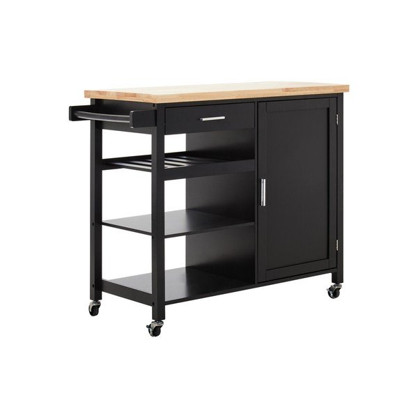Servirni voziček na kolesih iz masivnega kavčukovca 48x105 cm Frankfurt – Premier Housewares
