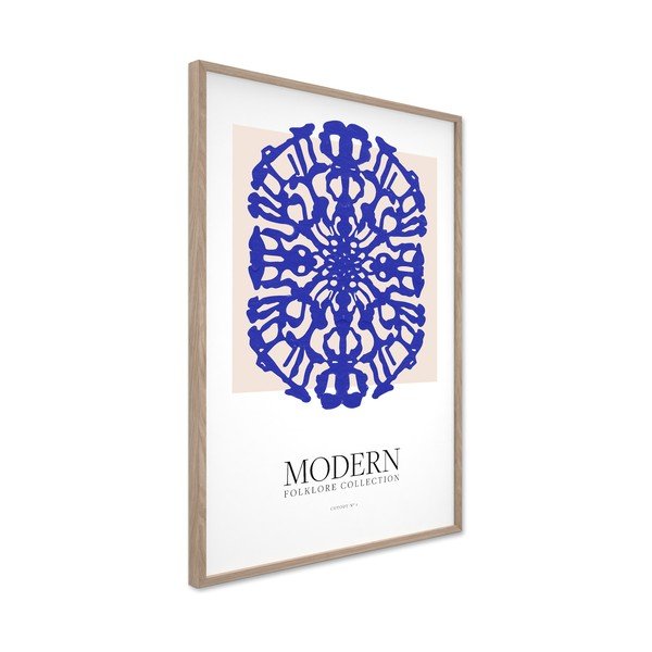 Tiskana slika z okvirjem 60x90 cm Blue Folklore – Styler-image-4