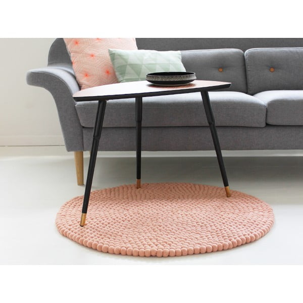 Rožnata preproga iz volnenega filca Wooldot Ball Rugs, ⌀ 90 cm-image-1