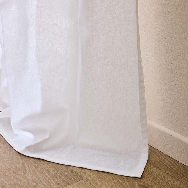 Bela zavesa iz mešanice bombaža 140x240 cm Duchesse – douceur d'intérieur-image-4