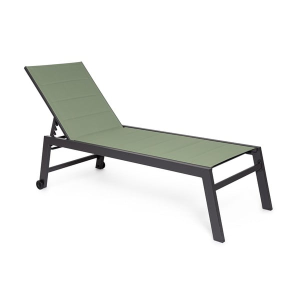 Zelen kovinski vrtni ležalnik Hilde   – Bizzotto