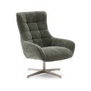 Prašno zelen vrtljiv fotelj iz šenilje Teryl – Kave Home