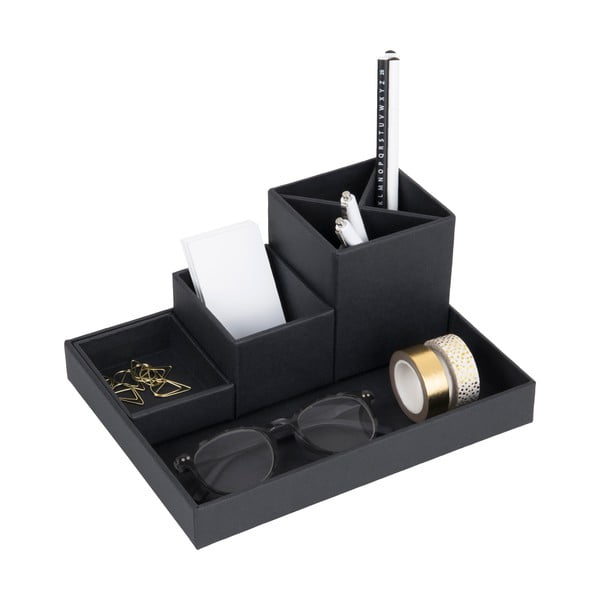 Temno siv 4-delni namizni organizator za pisalne pripomočke Bigso Box of Sweden Lena-image-2