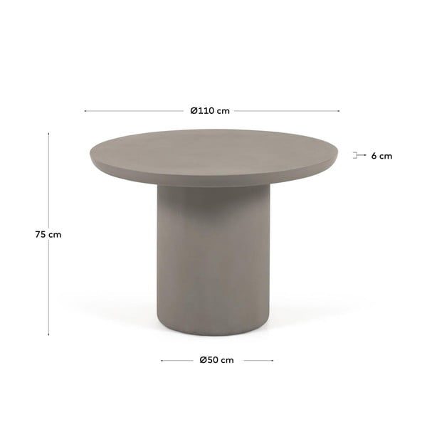Betonska vrtna miza ø 110 cm Taimi – Kave Home-image-4